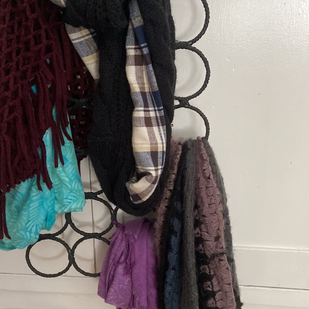 Scarf Holder And Multiple Scarfs To Add To It - image 2